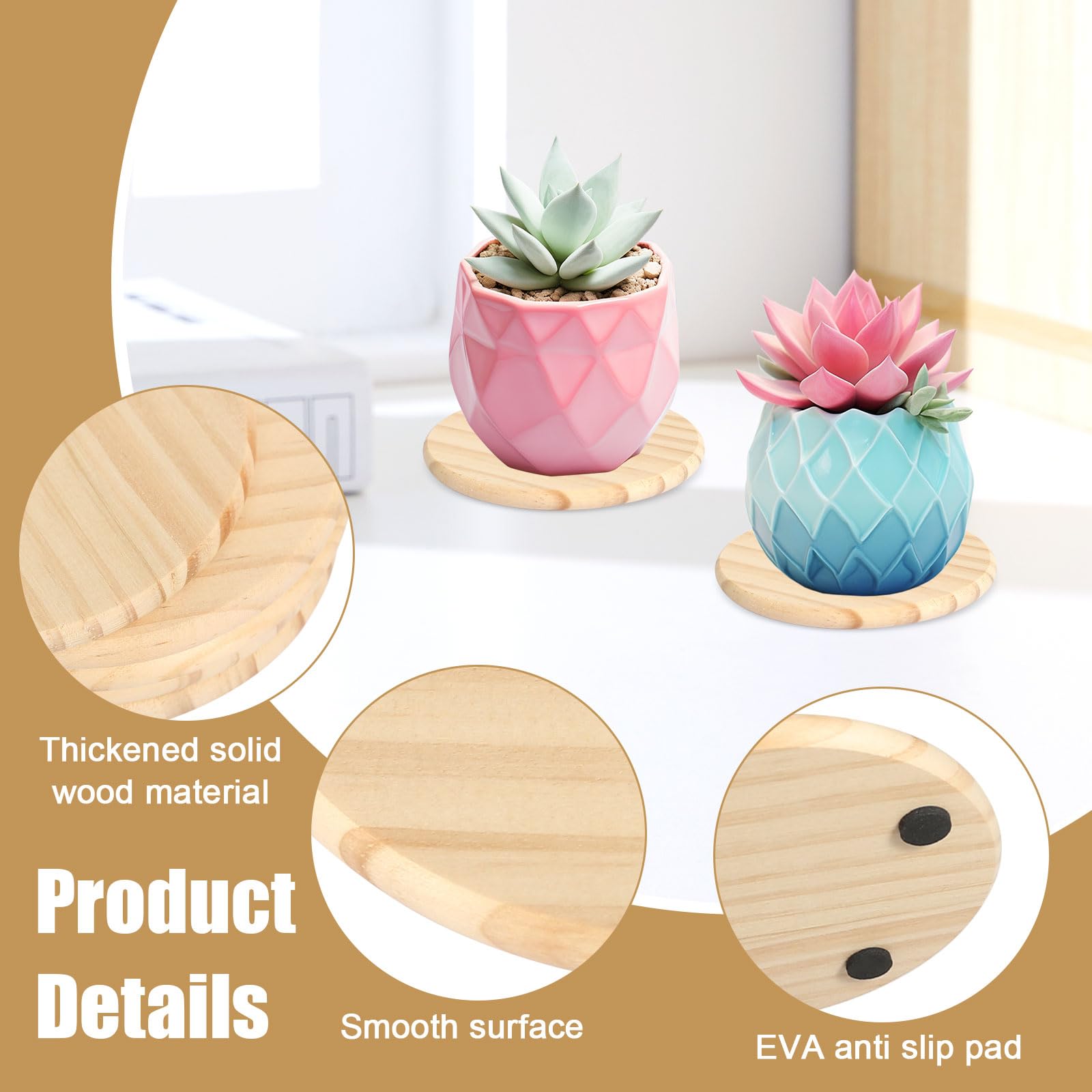 Sublimatie onderzetters glas rond 10 cm (per 4 stuks) | Blanco