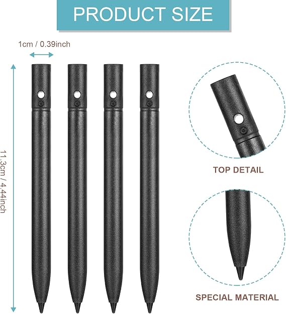 Flutesan 4 Pcs 4.5 Inch LCD Writing Tablet Pen Replacement, Black