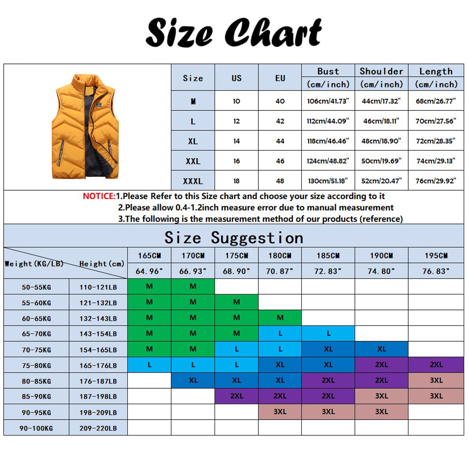 Homme Doudoune Sans Manche Gilet Ultra Légère Veste Manteau Parka Blouson Zippée Casual Chaud Manteau Matelassée Rembourrée Blouson Zippée