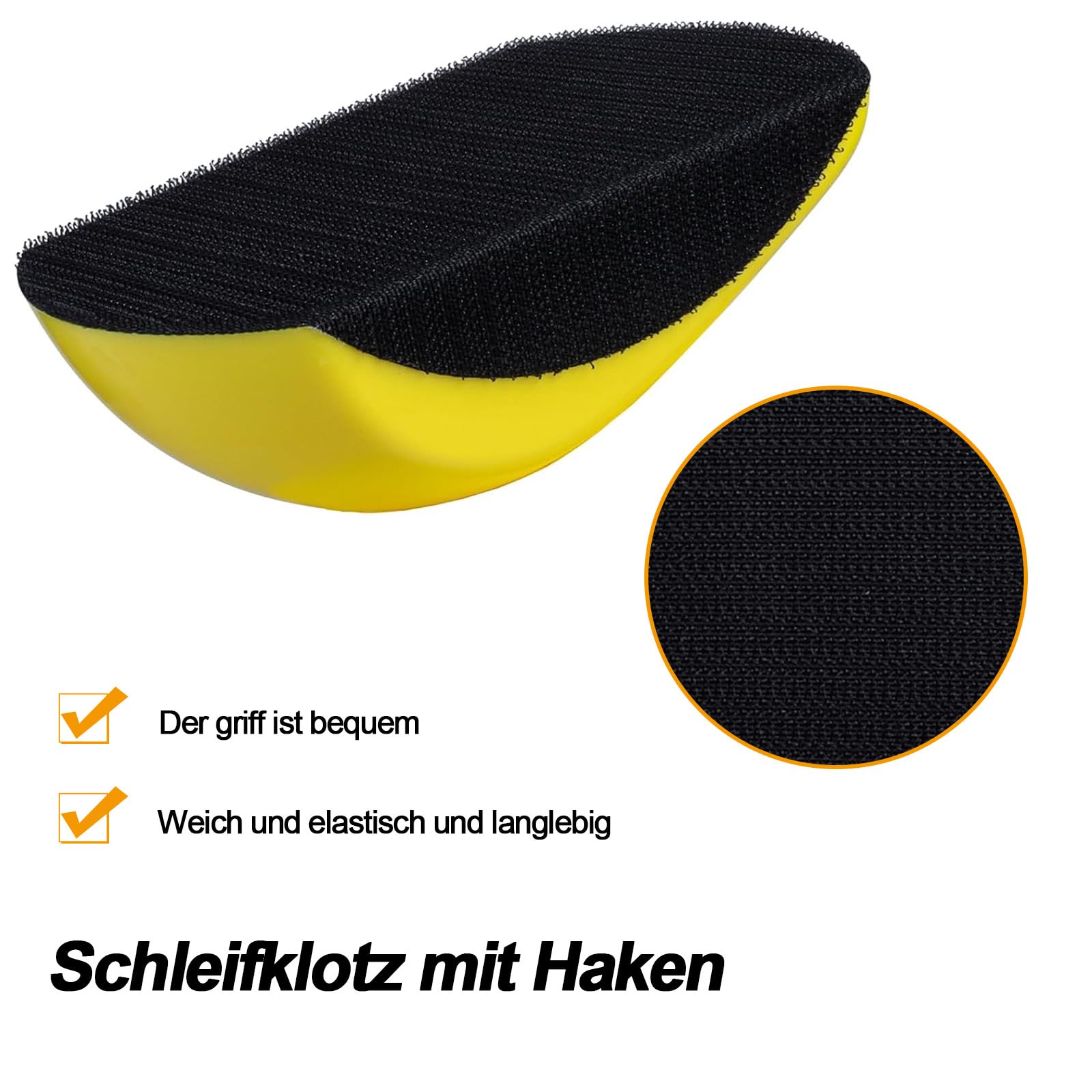 2-tlg. Schleifblock Set - Runde & Mausförmige Schleifklötze 5 Zoll