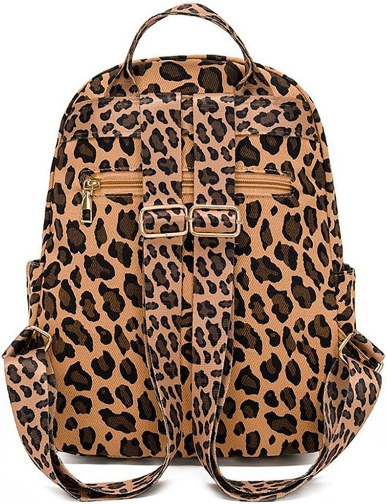 YUNZLAN Ladies Cheetah Print Backpack for Travel School Small Daypacks Leopard Shoulder Bag Purse for Women Girls-Brown Cheetah - Image 9