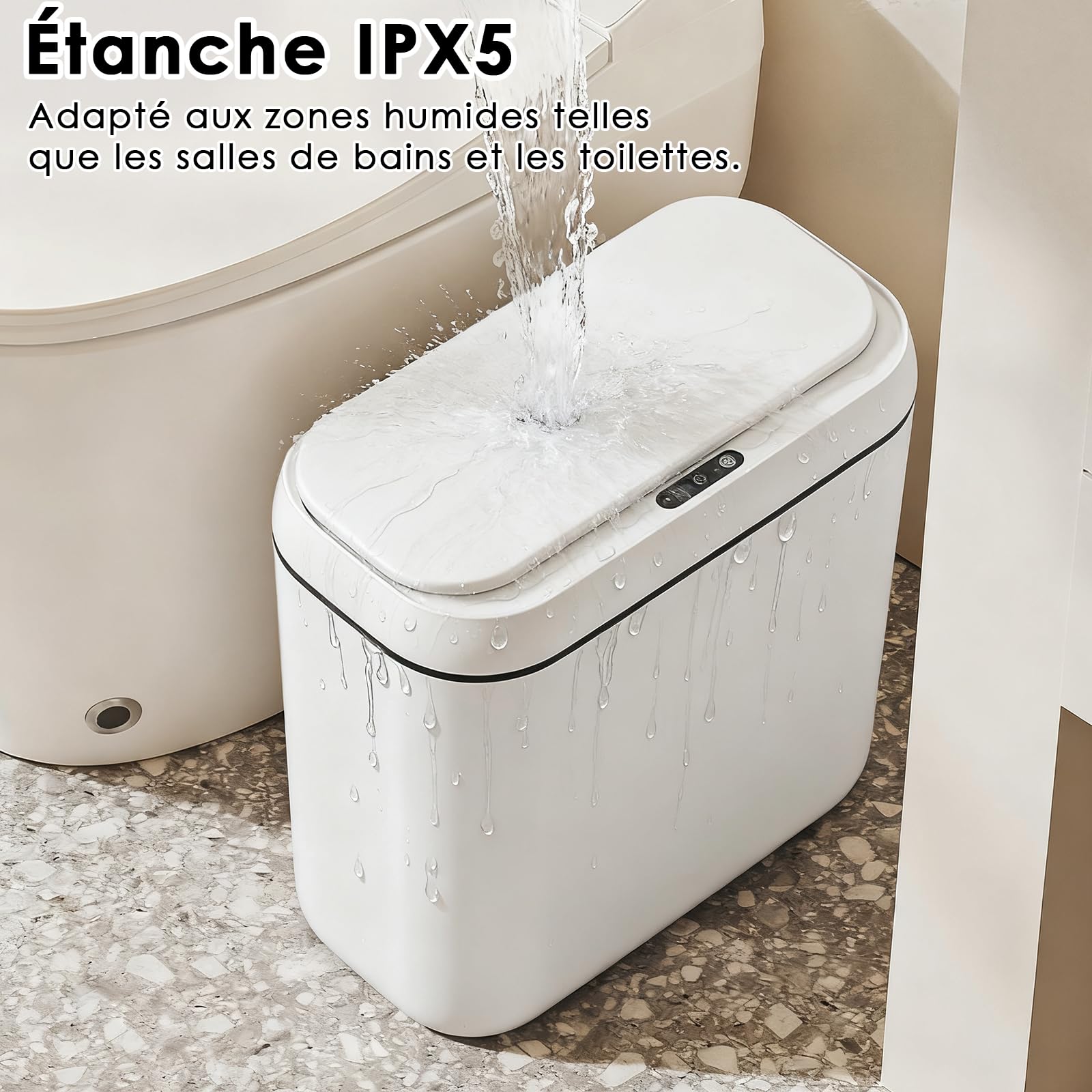 Cubo de Basura Inteligente Silencioso Cubo Basura Automatico Carga USB Cubos Basuras con Sensor Papelera Inteligente Papelera Baño con Sensor para Cocinas, Oficinas, Salones y Baños
