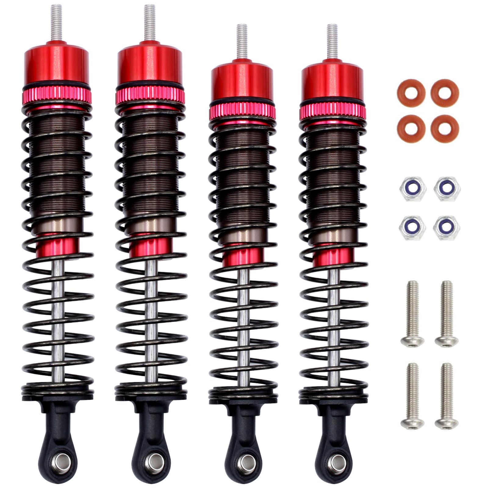 HOBOHY CW01 Shocks Absorber Oil Threaded Damper Kit for Tamiya CW-01 Chassis Lunch Box Midnight Pumpkin RC Car Upgrade Parts (Red)