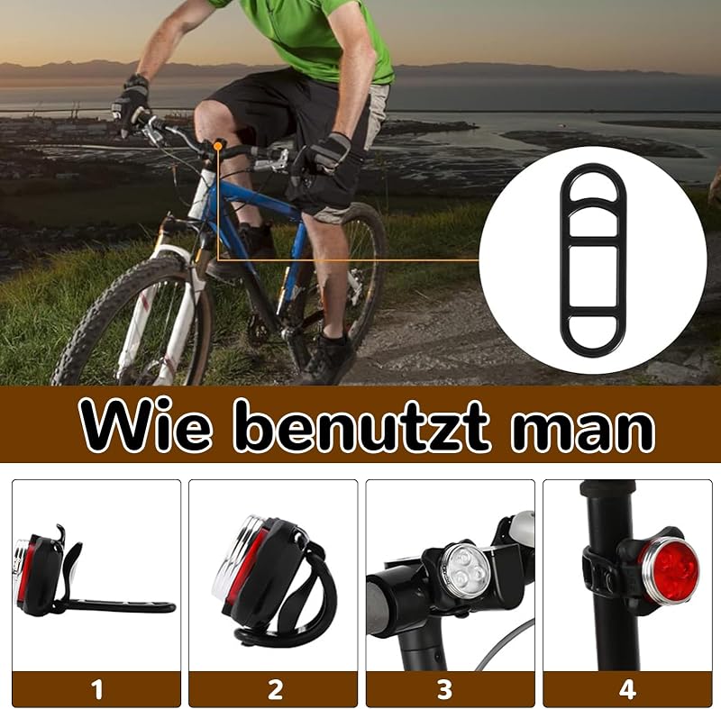 Jormftte 10 db Kerékpár Szilikon Pánt Szett - Lámpatartó Gumipánt Készlet Bicikli Kiegészítő Lámpához, Fejlámpához - 3 Méretben (Fekete)