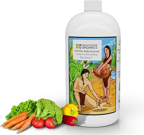 Fertilizante de mezcla de pescado y algas marinas, fertilizante orgánico con certificación OMRI (36 onzas), 1 cuarto de galón, pescado orgánico