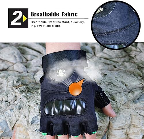 Miniatura 4 de Guantes de linterna LED, guantes iluminados de medio dedo, regalos para hombres y mujeres, guantes de linterna con 8 luces LED, regalos geniales de