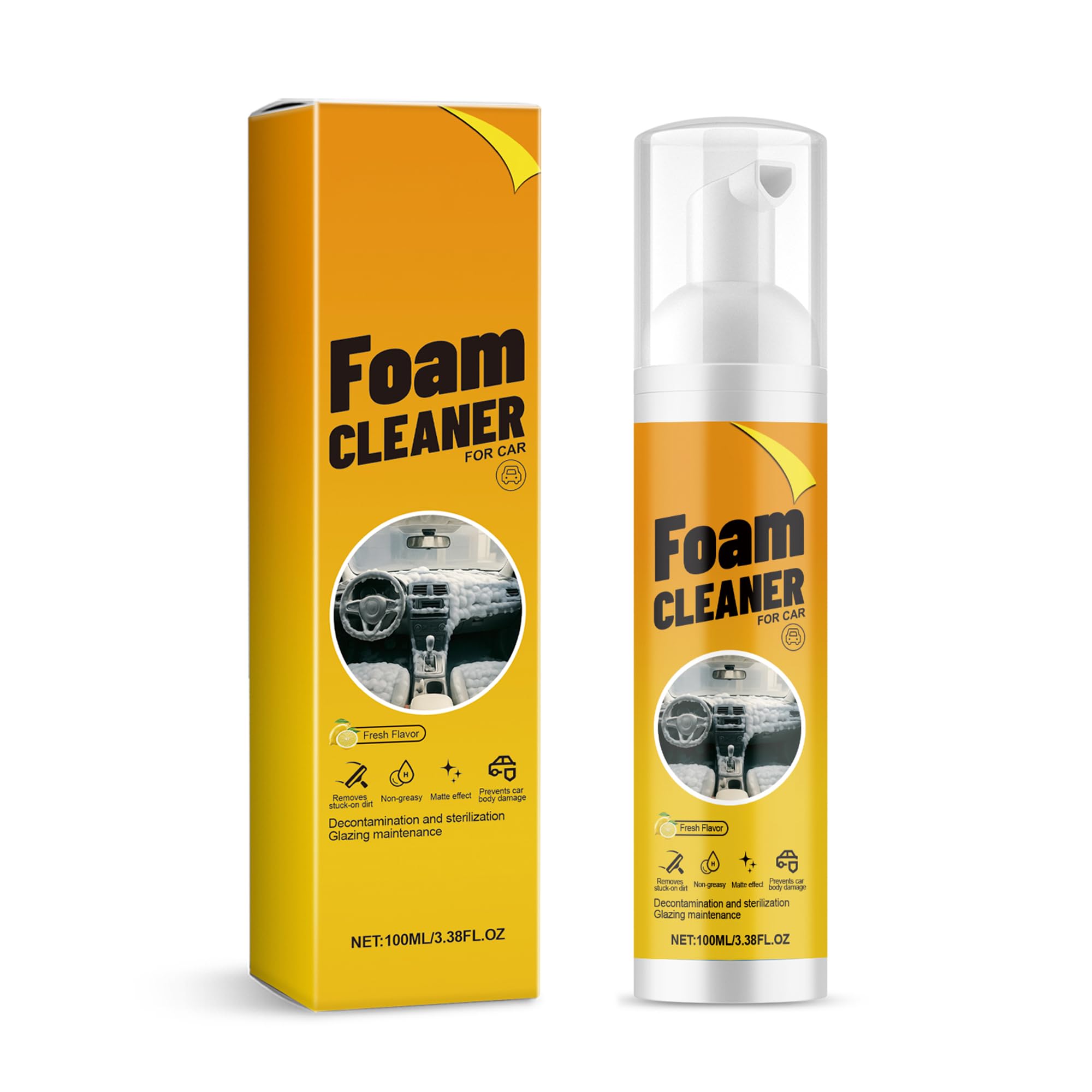 Nicetuff Multi Surface Interior Car Cleaner for Leather, Car Spray for Cars, Trucks, SUVs, Jeeps, RVs Car Cleaning Supplies with Gloss and Dust Protection