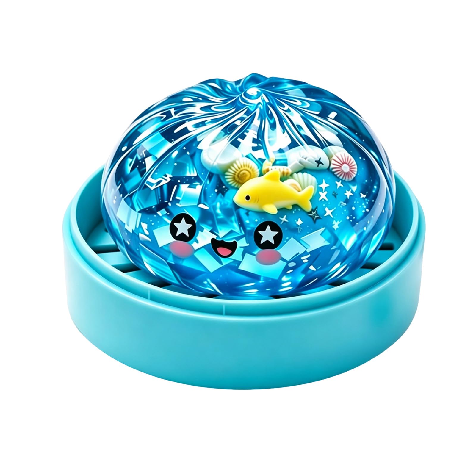 Transparent Ocean Animal & Seashell Squeeze Dumpling, Realistic Simulation Squishy with Shimmer Filler, Cute Sensory Ornament Featuring Hidden Inner Decor for Relaxation & Gift
