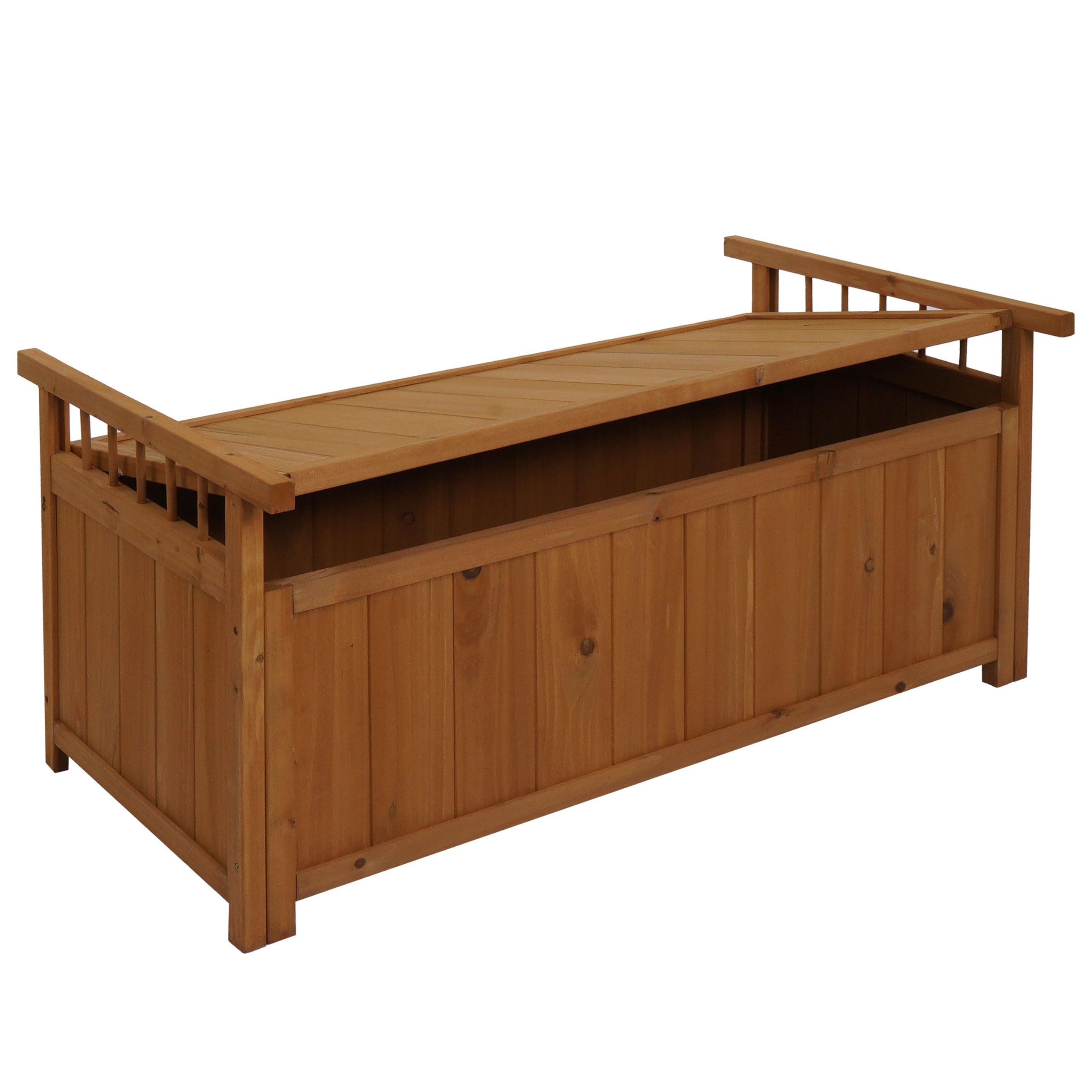 Mendler Skrzynia Do Przechowywania HWC-O13, Skrzynia Ogrodowa Na Poduszki, Drewno Jodłowe, FSC, 53 X 108 X 60 Cm – Naturalna