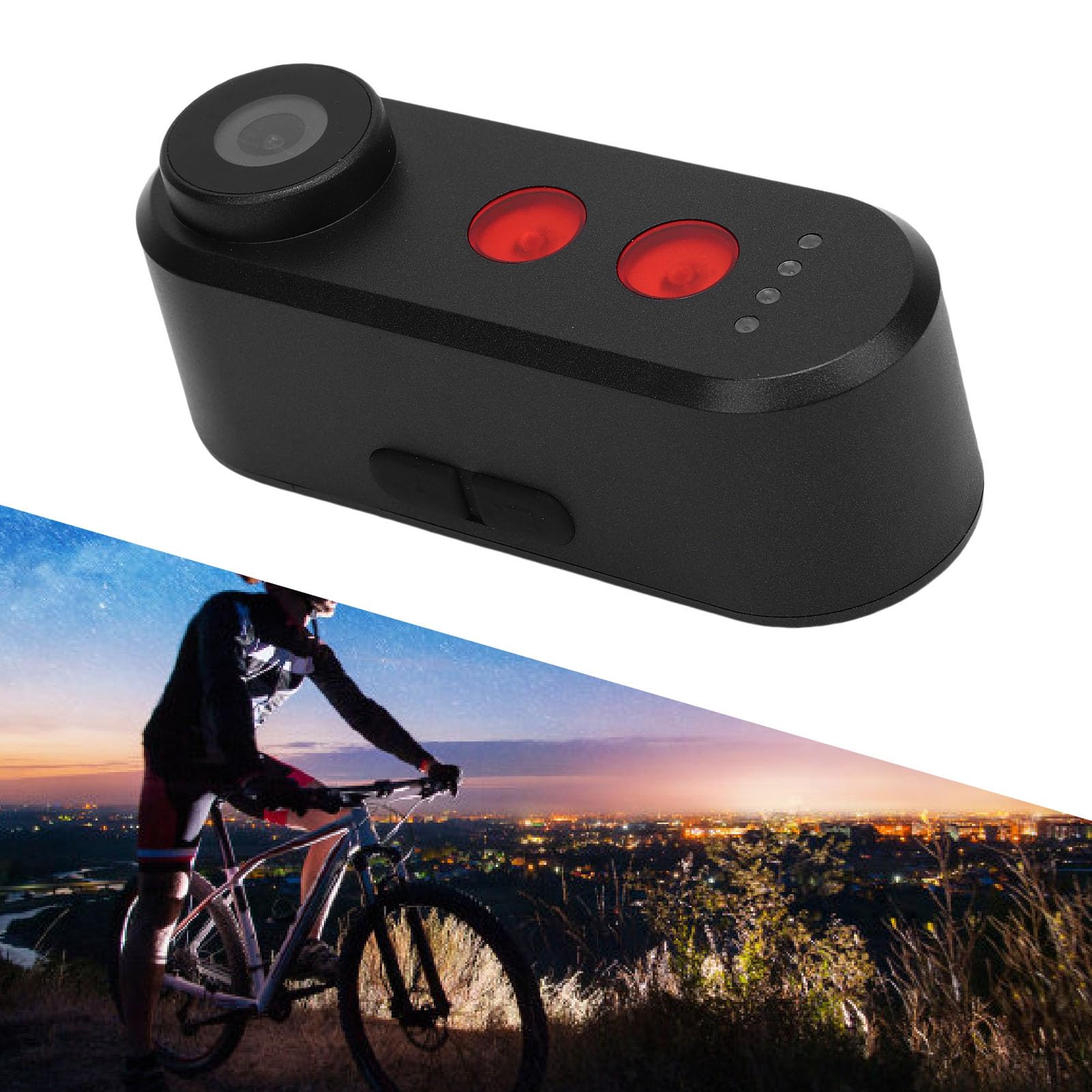 Kamera Rowerowa, Wodoodporna, ładowalna, Kamera Cofania 1080P, Nagrywanie w Pętli Rowerowej z Tylnym światłem, Szeroki Kąt 140° do Jazdy nocą
