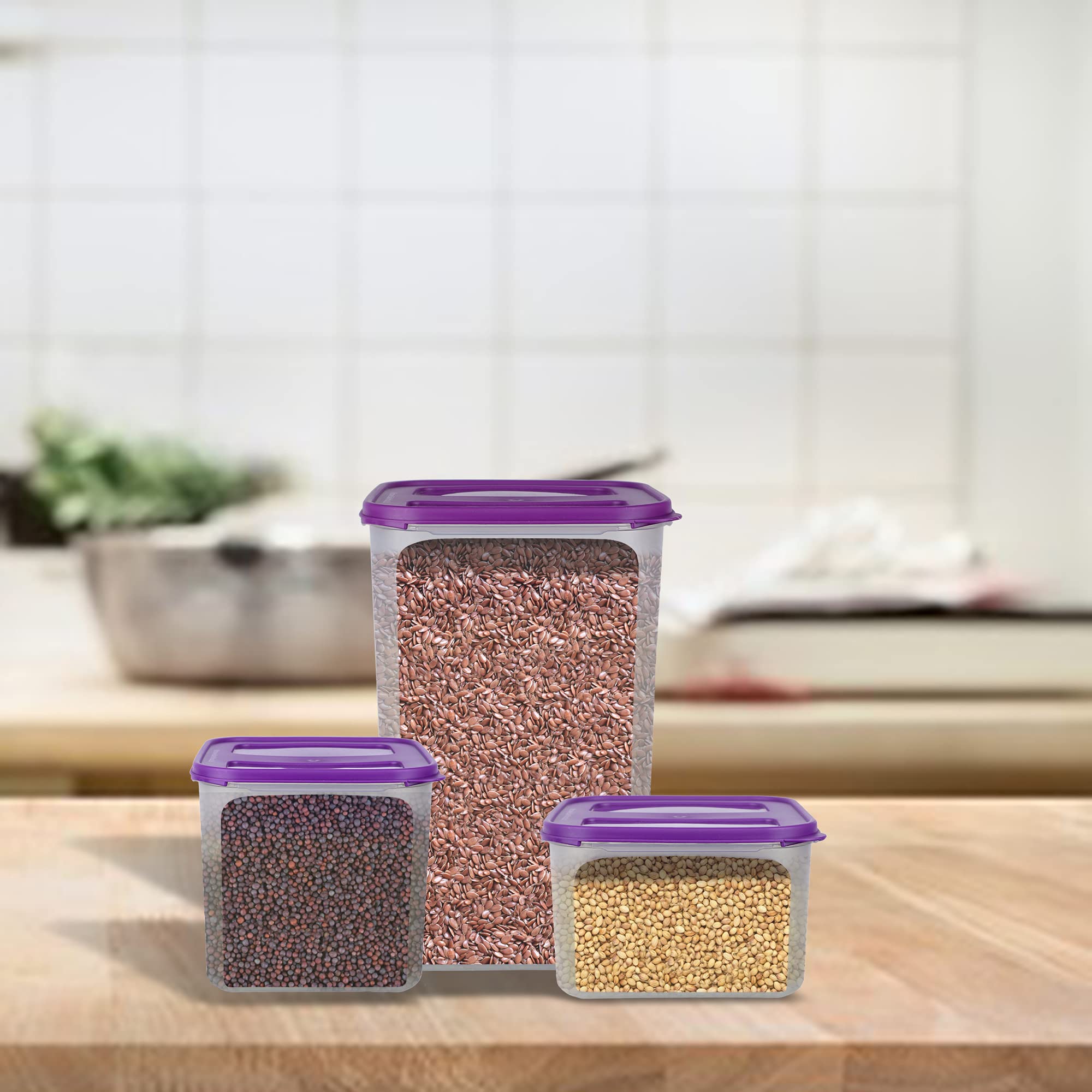 Cutting EDGE Airtight Container Set - 3 Piece Purple -9