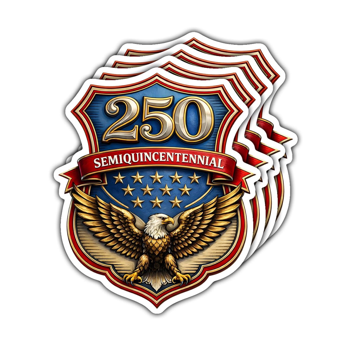 Photo 1 of (4pcs-3in) 250 Years Sticker Stickers Semiquincentennial Eagle Shield USA