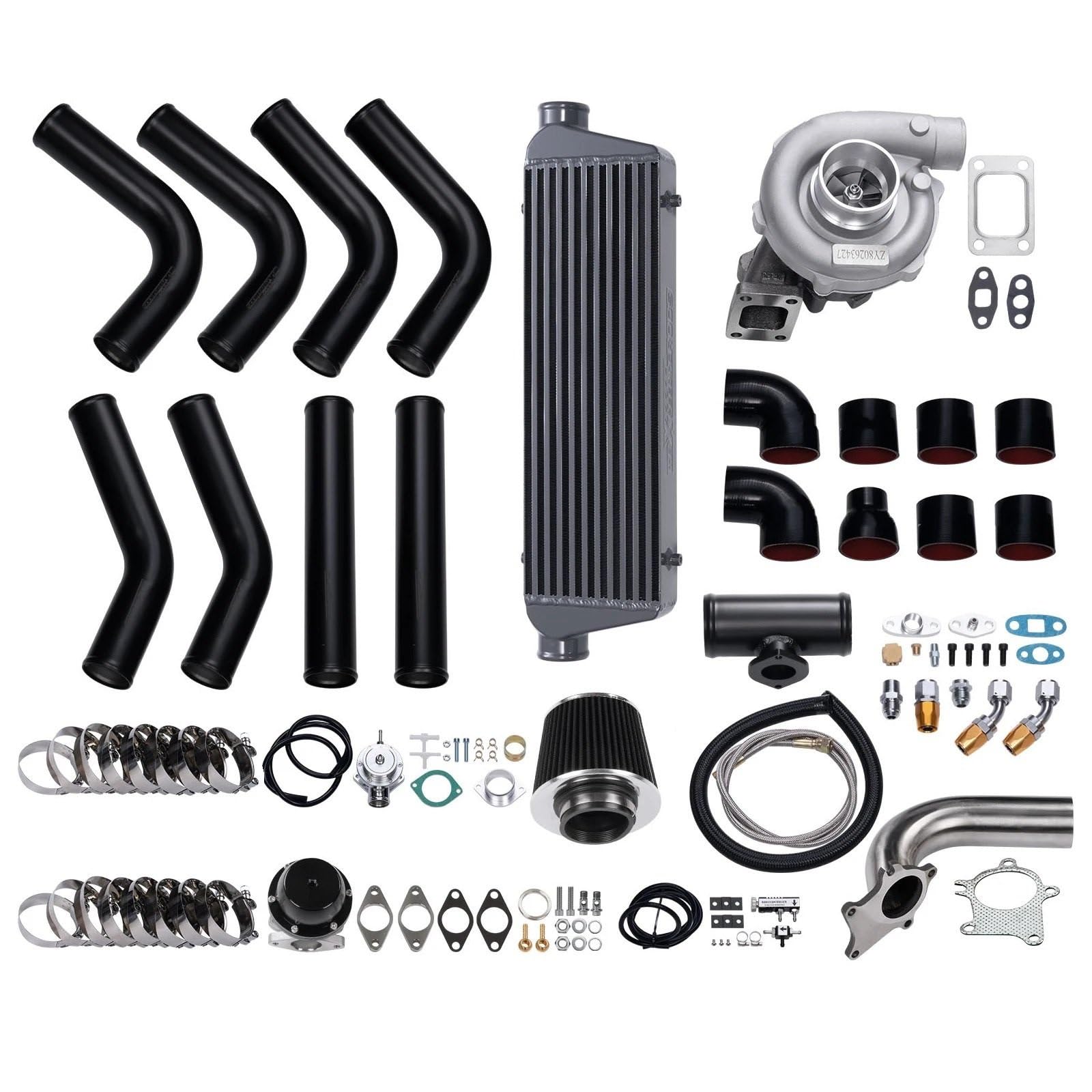 Pression Convertisseur Valve Kit 12 pièces pour E46 325i 2001 2002-2007 T3 T4 Turbo + refroidisseur intermédiaire + collecteur + BOV + soupape décharge