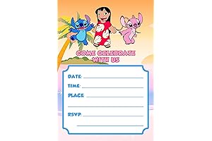 Lilo & Stitch Kids' Party Invitations With Envelopes