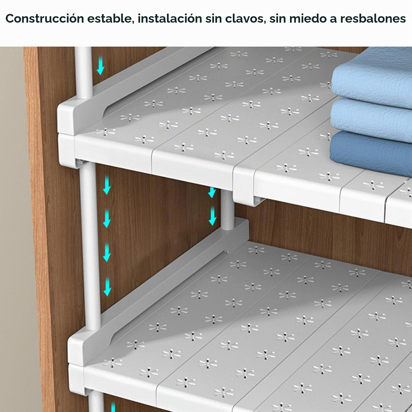 Estante de Gabinete Expandible con Acero Al Carbono, Estante de Almacenamiento Ajustable para Armario, Divisor de Guardarropa Ideal y Organizador para Cocina y (Longitud 67-88