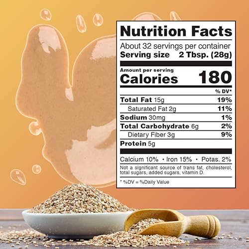 Miniatura 2 de Roland Foods Tahini de semillas de sésamo molidas puras alimentos importados especiales tarro de 2 libras