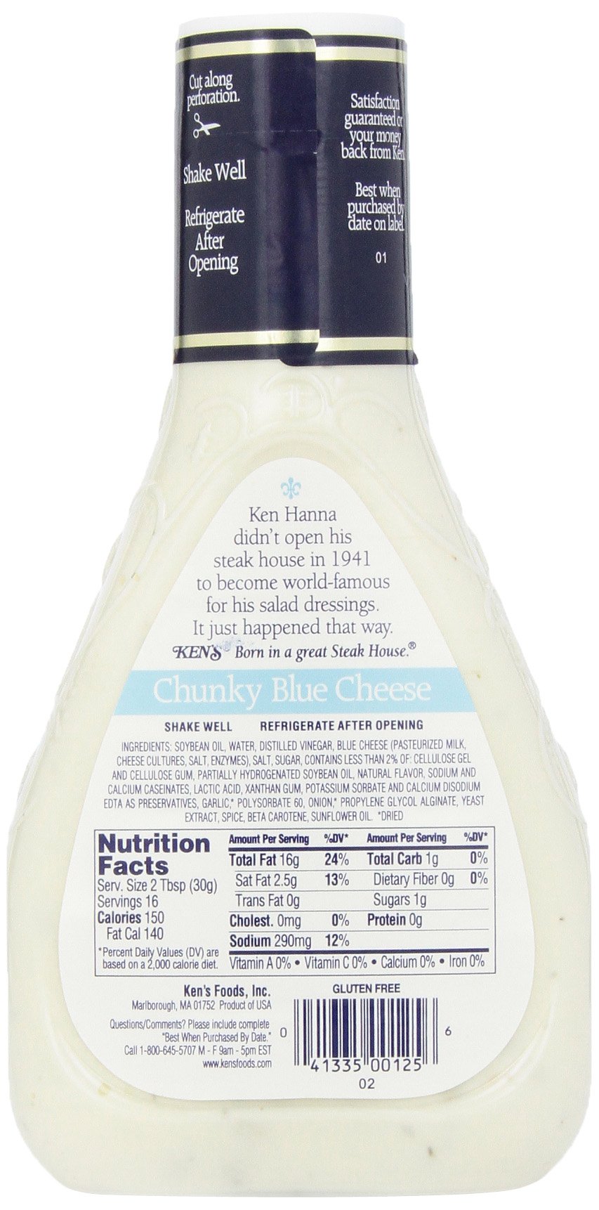 Ken's Steak House Foods - Aderezo grueso de queso azul, 16 onzas