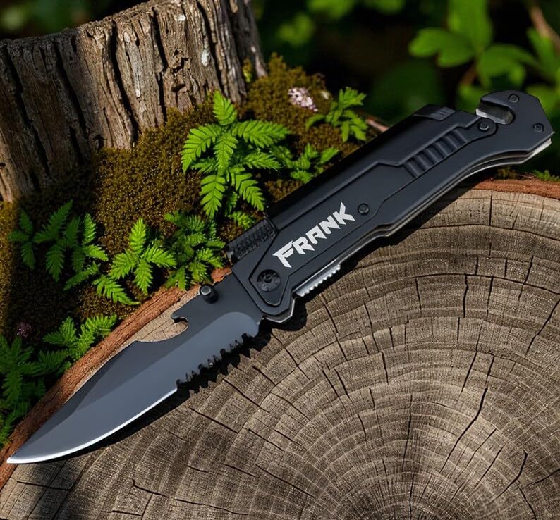 Image of Personalized Multi Tool Knife with Name & Design, Custom Engraved Pocket Knife, Folding Knife, Boyfriend Groomsmen Birthday Father's Day Gift for Him