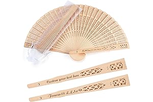Personalized Folding Hand Fans for Weddings: 100 Engraved Mementoes for Your Special Day