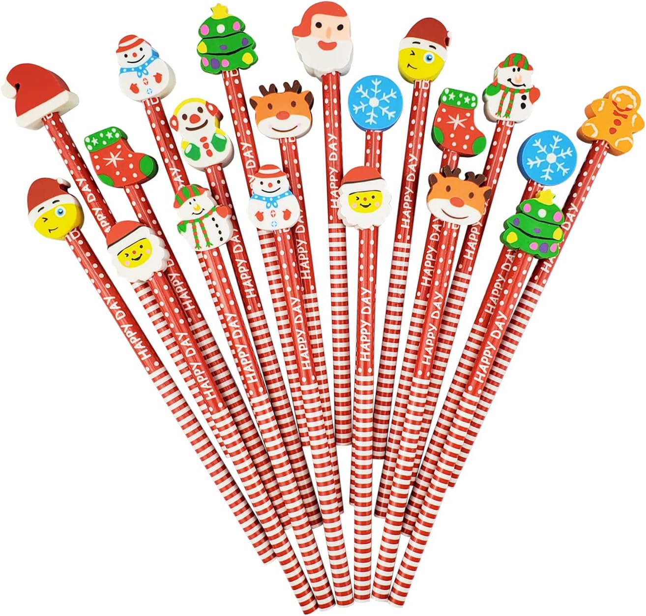 48 lápiz de madera con goma lápices grafito con borrador Santa Claus de Regalos Cumpleaños Comunión de Infantile Niños para niños infantiles fiesta regalo cumpleaños bautizo comunión premios escolare