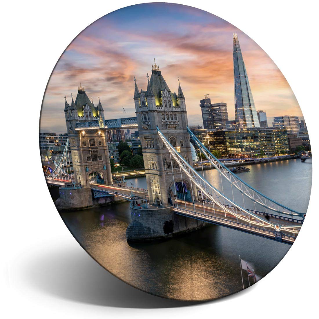 Destination Vinyl Ltd Magnet for Refrigerator, Fridge - London Tower Bridge The Shard for Office, Cabinet and Whiteboard, Magnetic Stickers, 45610
