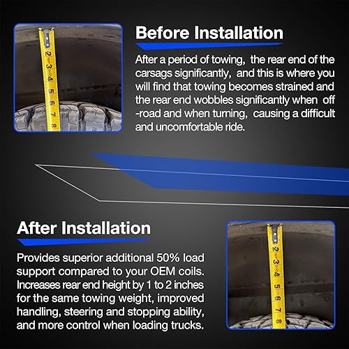 Miniatura 9 de Kit de muelles helicoidales traseros resistentes para Ram 1500 2009-2018 2wd4wd 2 unidades de elevación de 1-2 pulgadas