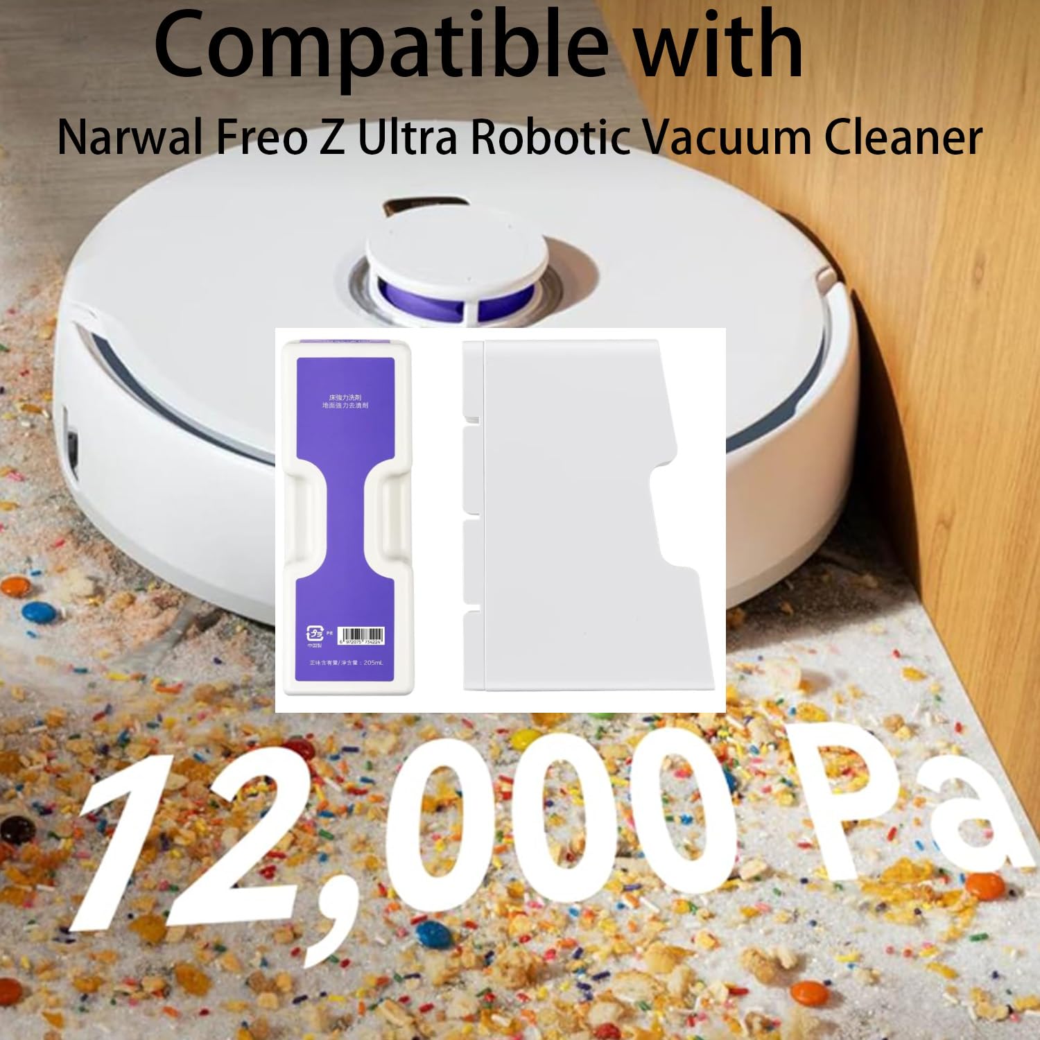 Ricarica soluzione detergente per pavimenti da 205 ml, soluzione detergente per pavimenti, compatibile con aspirapolvere Narwal Freo Z Ultra Robotic (modulo)