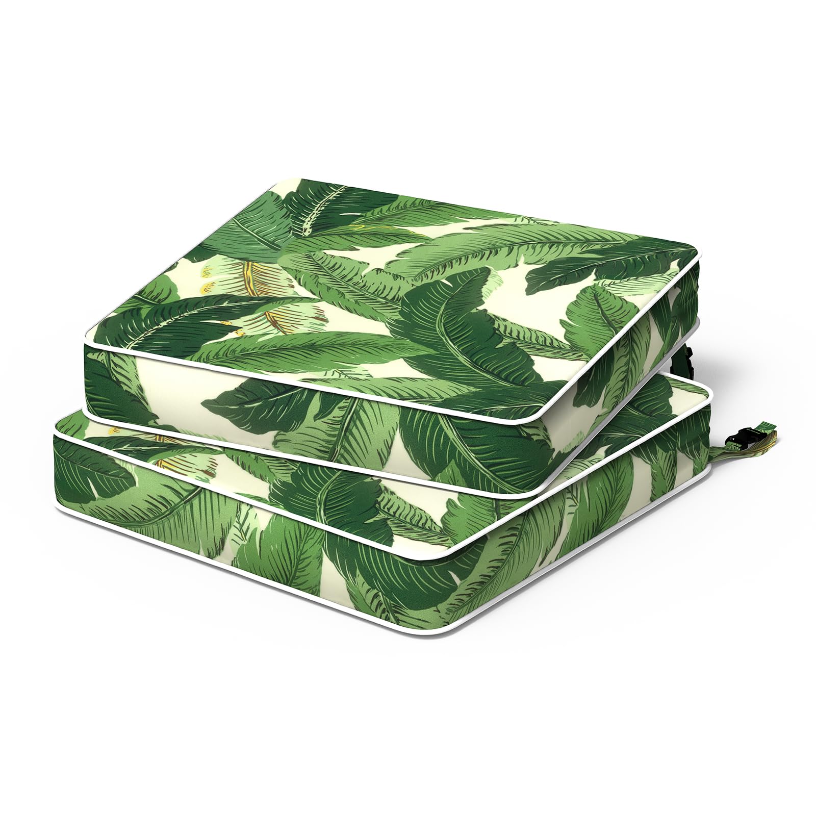 TWLEAR Patio Chair Cushions 19 x 19 x 3 Inch, Outdoor Cushions for Patio Furniture, Water Repellent Outdoor Seat Cushions with Straps Garden Sofa