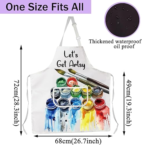 Miniatura 4 de CENWA Let's Get Artsy - Delantal artístico, regalo para profesores, amantes del arte, regalo para artistas, ciencia y arte