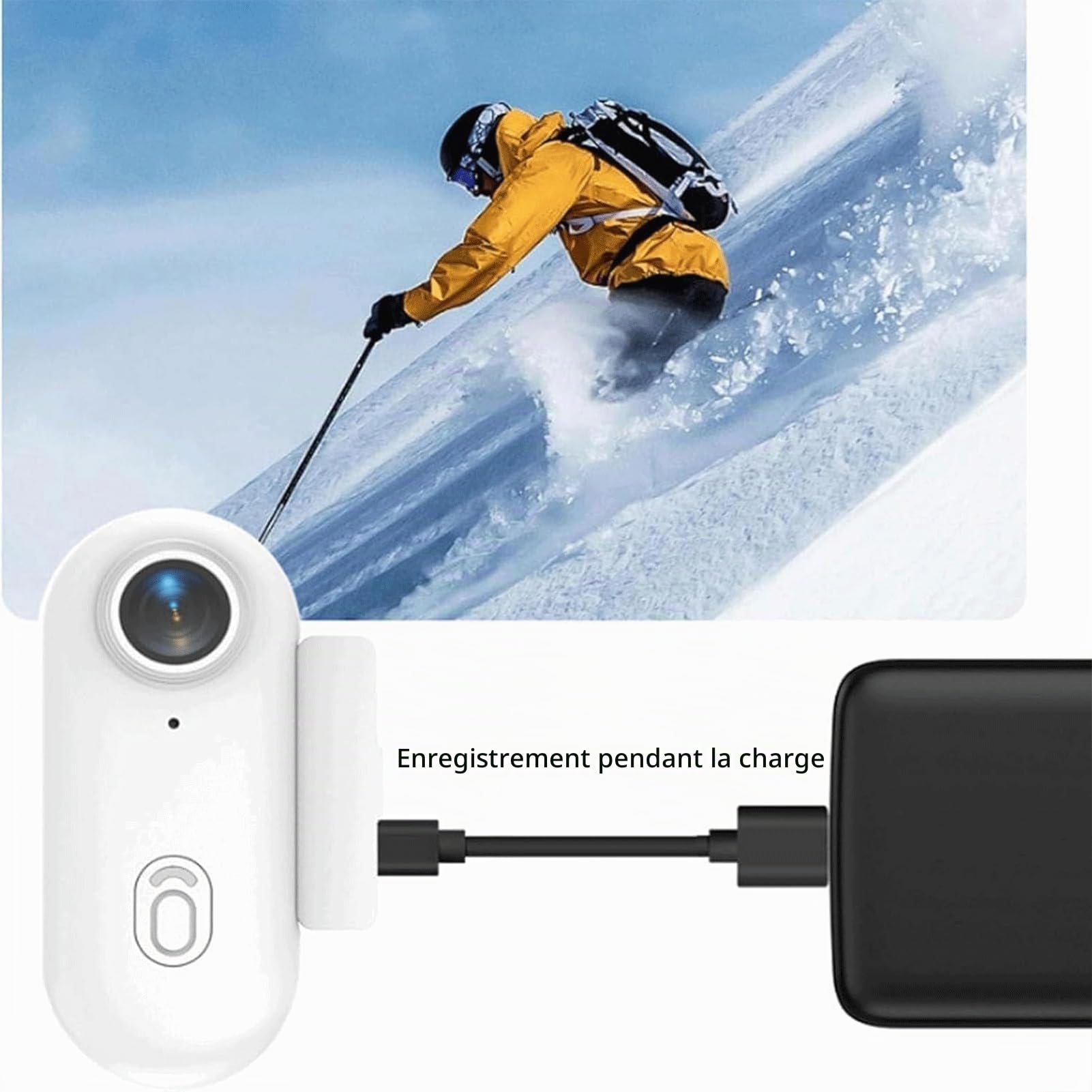 Générique Mini caméra corporelle 4K Mains Libres, caméra corporelle Stallion Frames Portable et magnétique avec Enregistrement Audio et vidéo pour vélo Voyage Animaux Compagnie (Black, 1080P)
