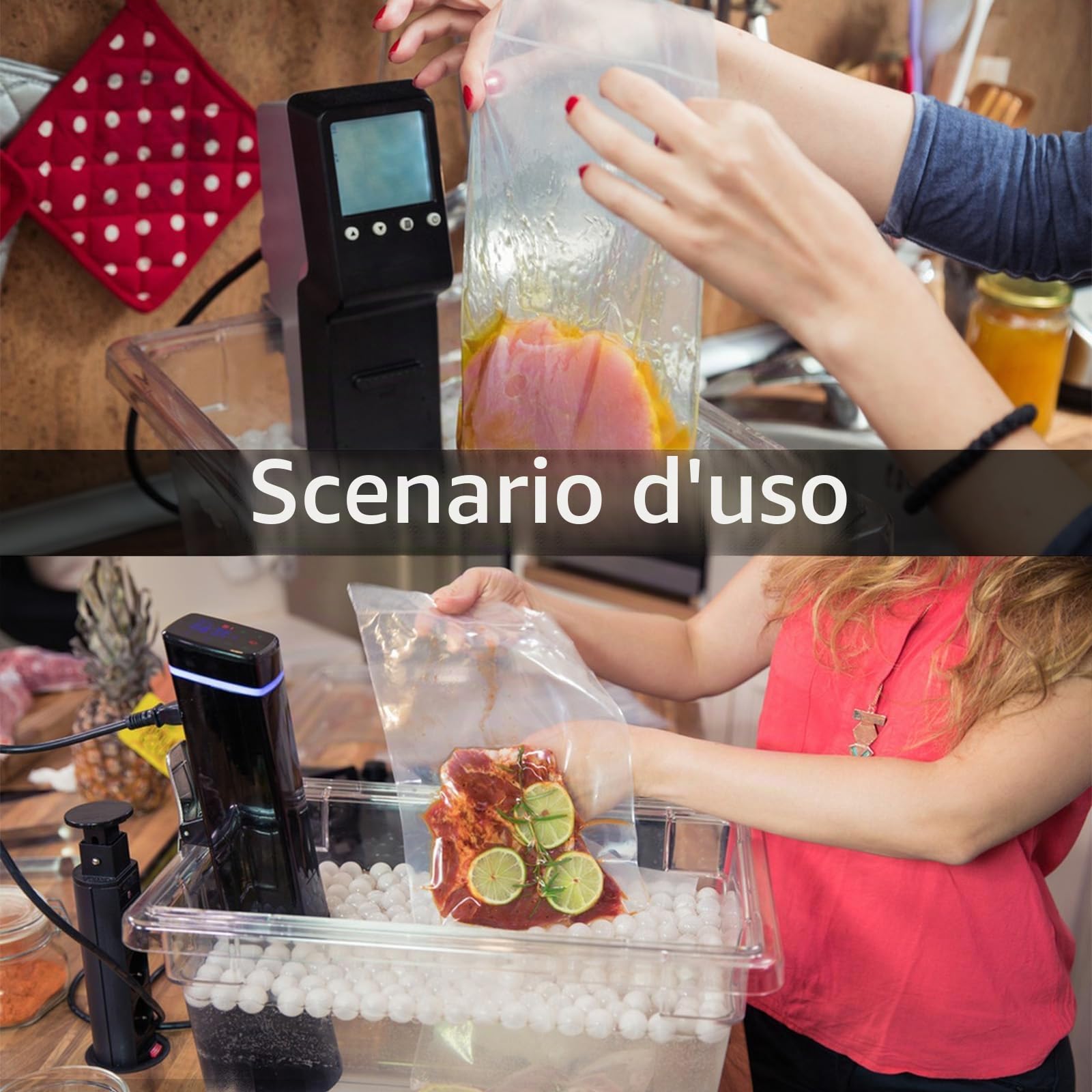 Contenitore Sous Vide, 11 L con coperchio e griglia | GN 1/2, 32,5 x 26,5 x 20 cm | Contenitore trasparente senza BPA per carne pesce e cucina sottovuoto