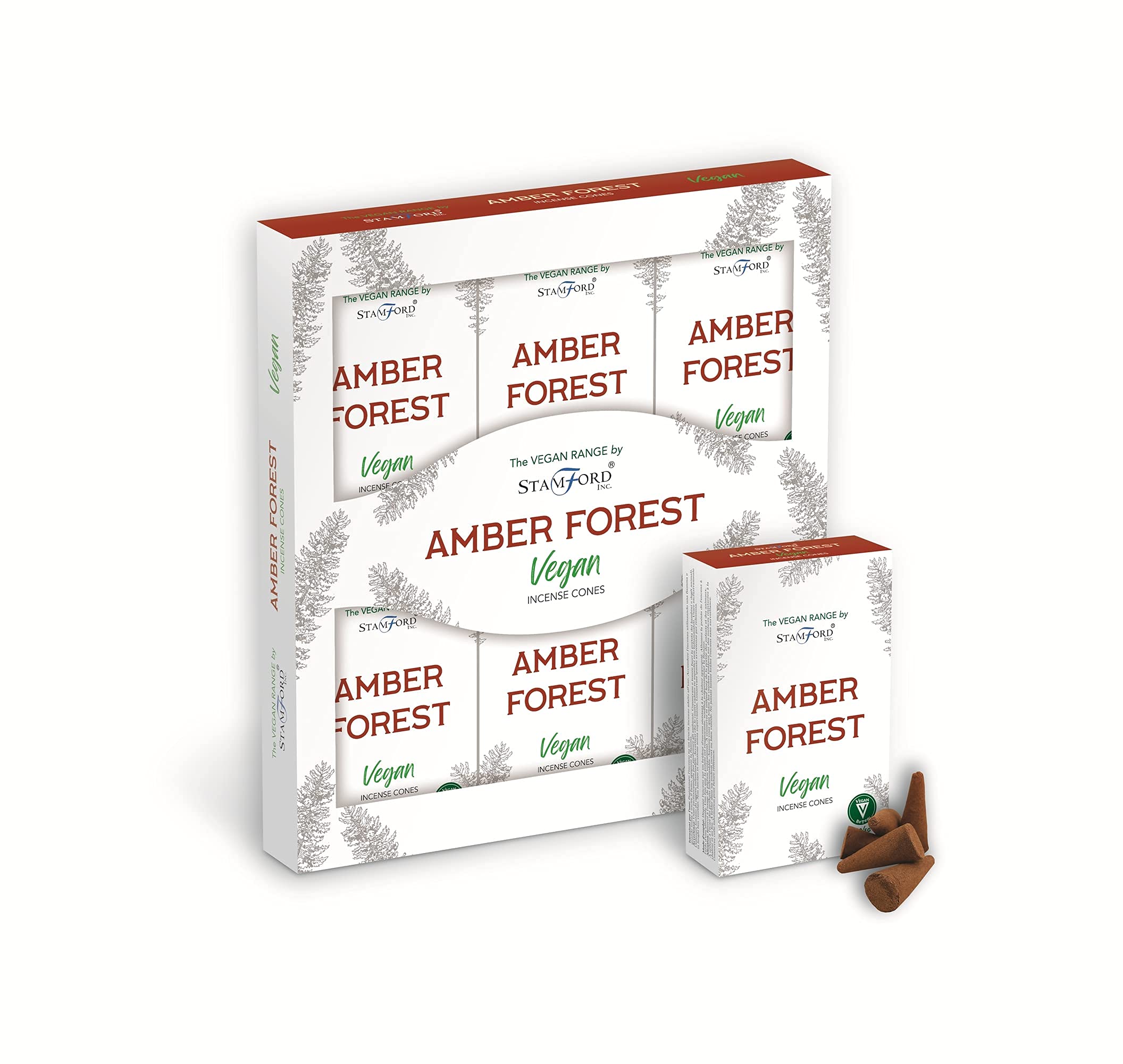 Stamford Inc. White Stamford Vegan Rich Musk Incense Cones-90 Cones (Amber Forest)