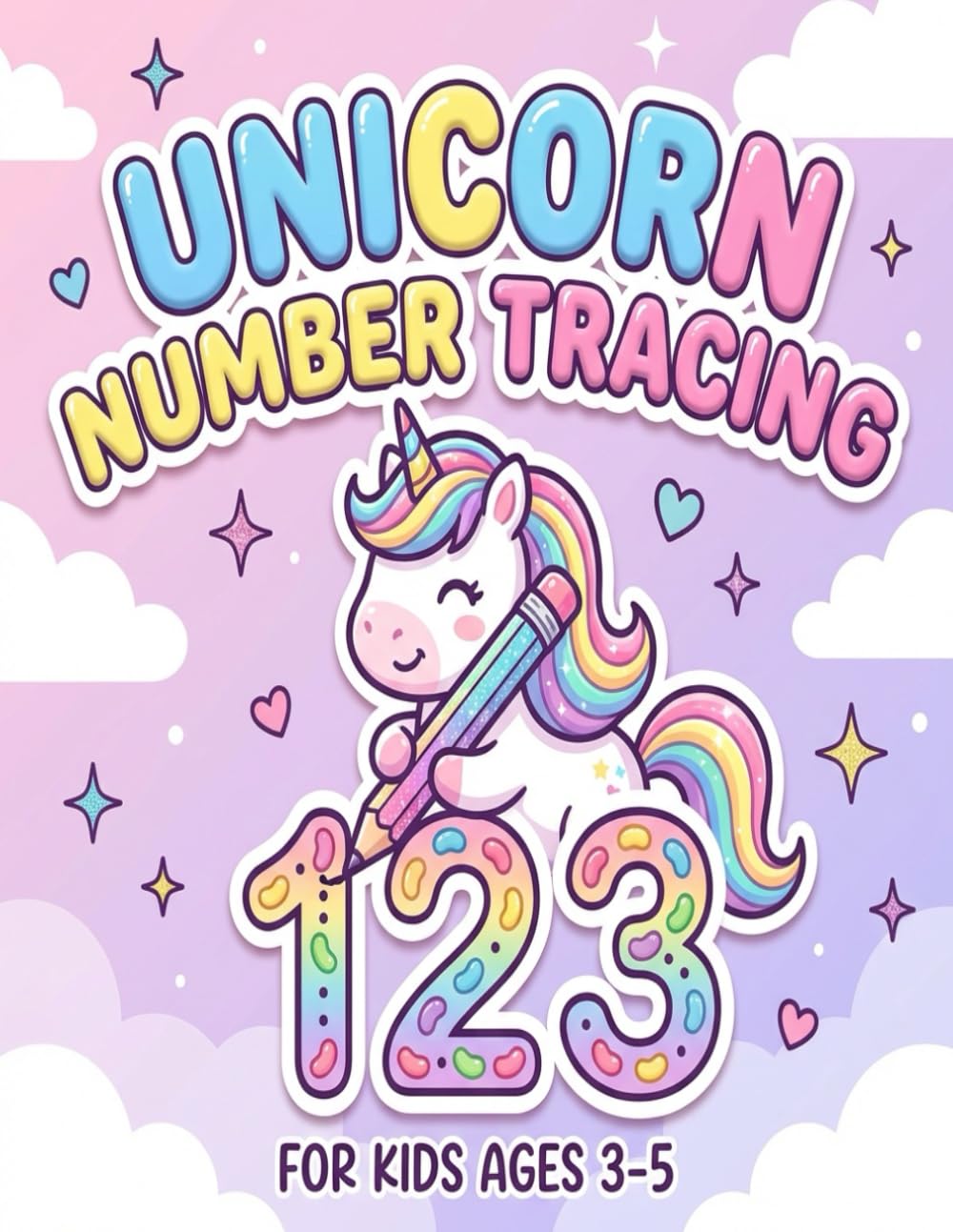 Unicorn Number Tracing for Kids Ages 3-5: Learn Numbers 0-20 with Cute Unicorns and Rainbows | Preschool Math Activity Book