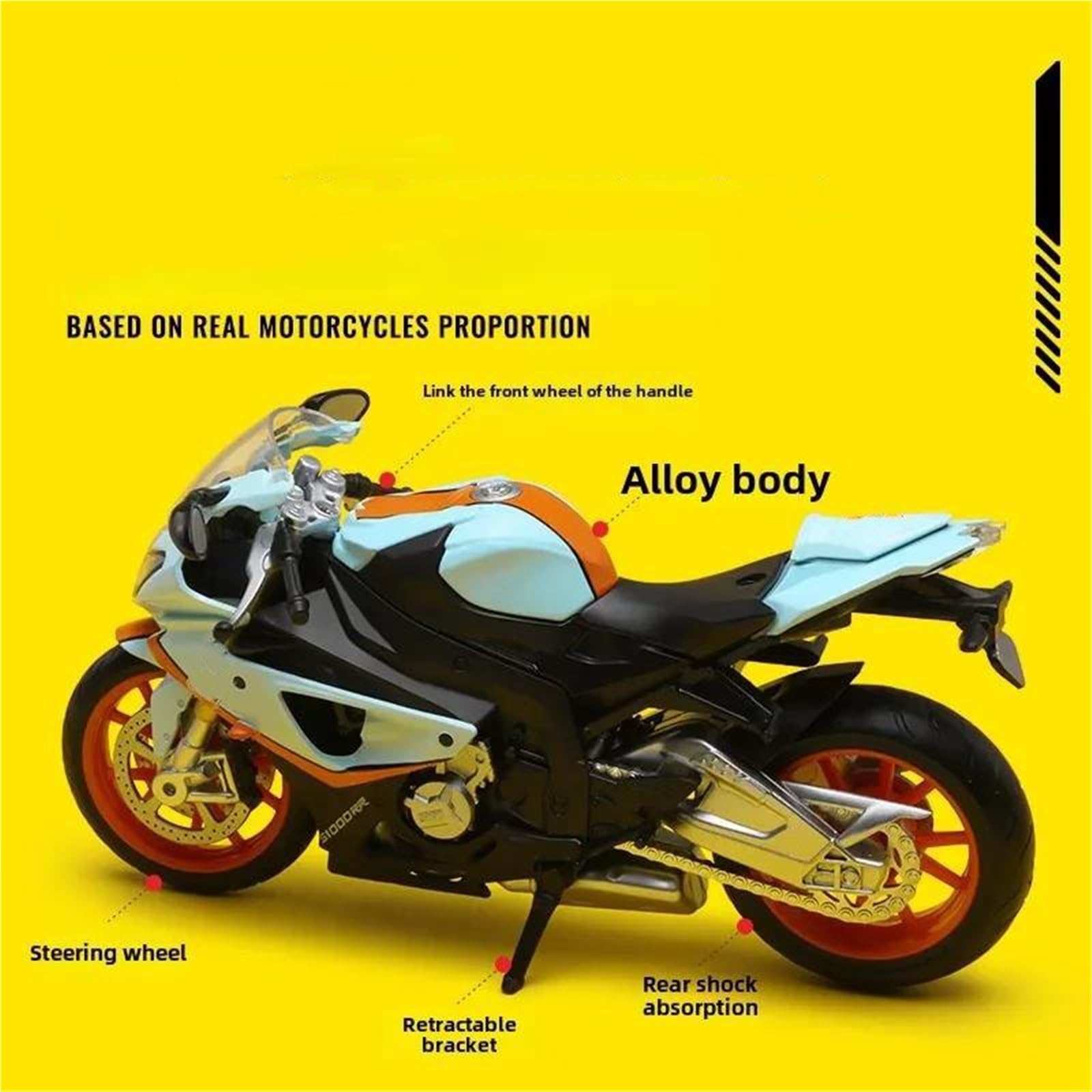 Modelo de Motocicleta Miniatura De Metal Fundido A Presión para Motocicleta De Juguete, Escala 1/12, Regalo De Colección para BMW S1000 RR, S1000RR, S1000 RR, S 1000 RR.