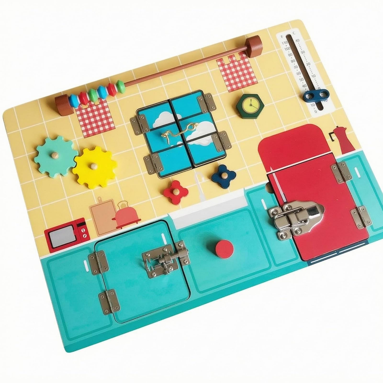 Tablero Pedagógico Educativo | Resistente, Tablero Actividas con Interruptores, para Guarría