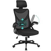 Yaheetech Sedia Ufficio Ergonomica con Braccioli Poggiatesta Regolabile Schienale