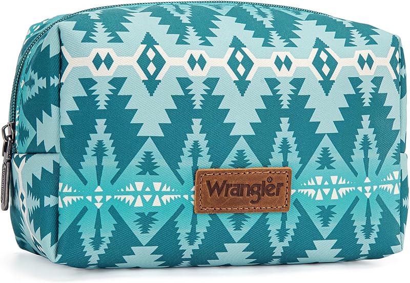 Necessaire Montana West com estampa Aztec, fechamento em zíper, 1 unidade