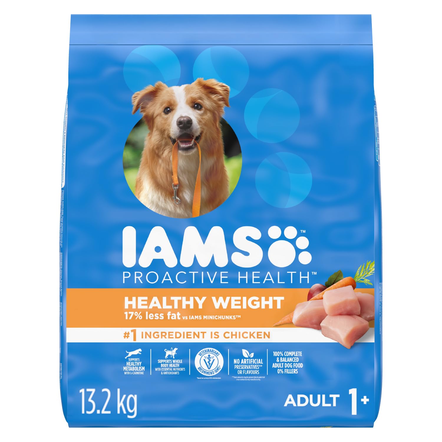 IAMS Proactive Health Adult Healthy Weight Control Dry Dog Food - with Real Chicken & Whole Grain - 13.20kg (29.1LB) Bag image 3