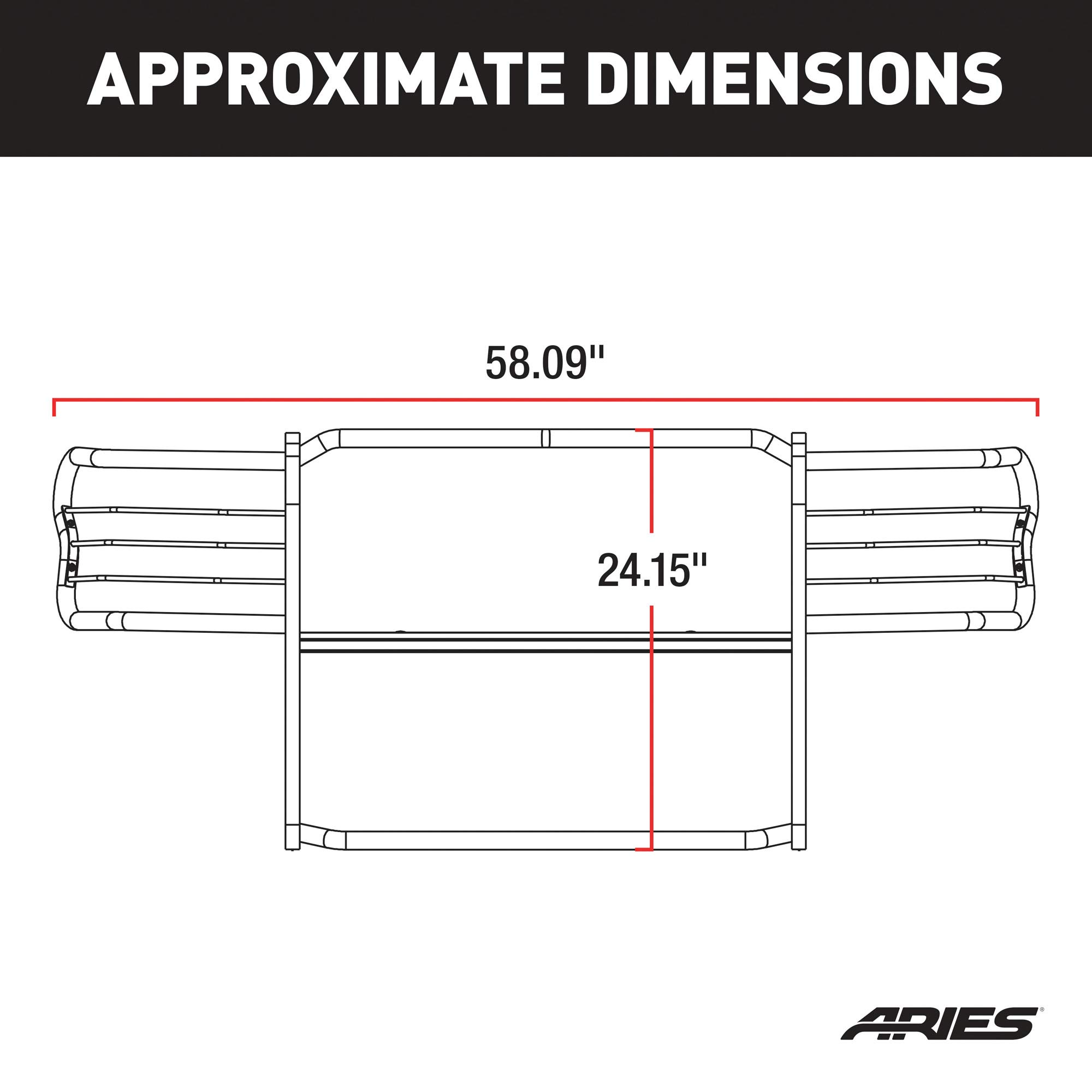 Aries 1051 Black Grille Guard For Jeep Liberty - Heavy Duty Steel, No-Drill Installation, Light Mounting Holes - View #8
