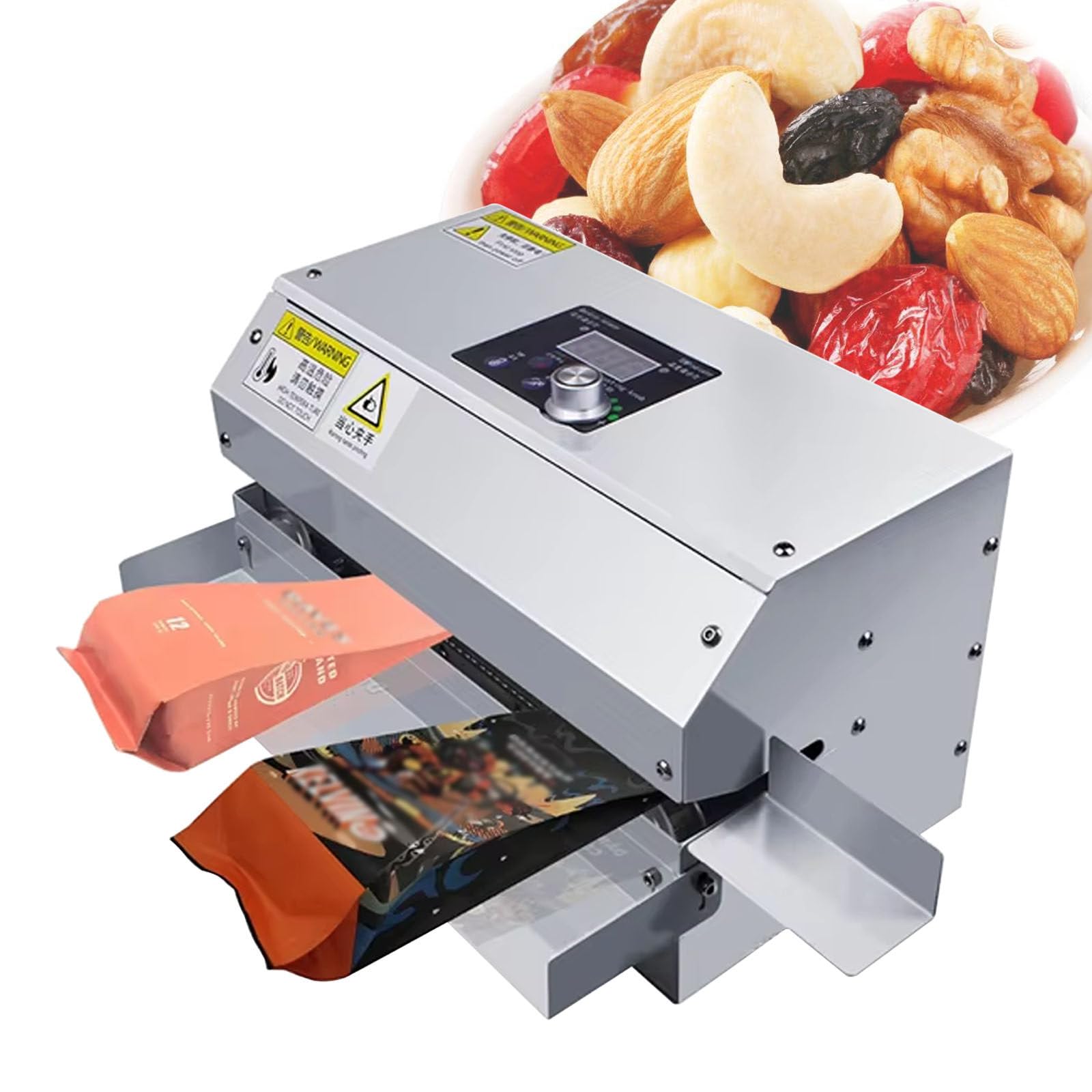 Máquina de sellado de banda continua portátil, sellador de calor para bolsas de alimentos de sellado al vacío, sellador de lámina eficiente para bolsas de sellado de calor, solución de sellado de pren
