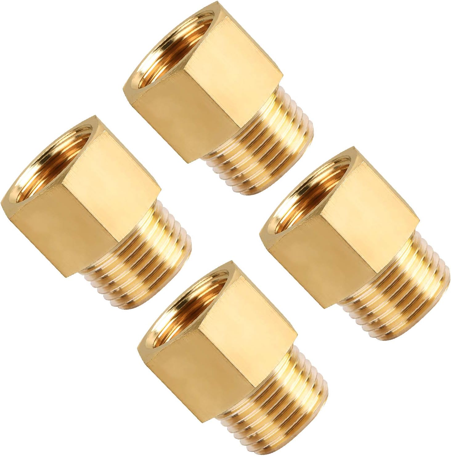 SUNGATOR Brass Pipe Fitting, 1/2" NPT Male Pipe x 1/2" NPT Female Pipe Brass Fitting Adapter, 1/