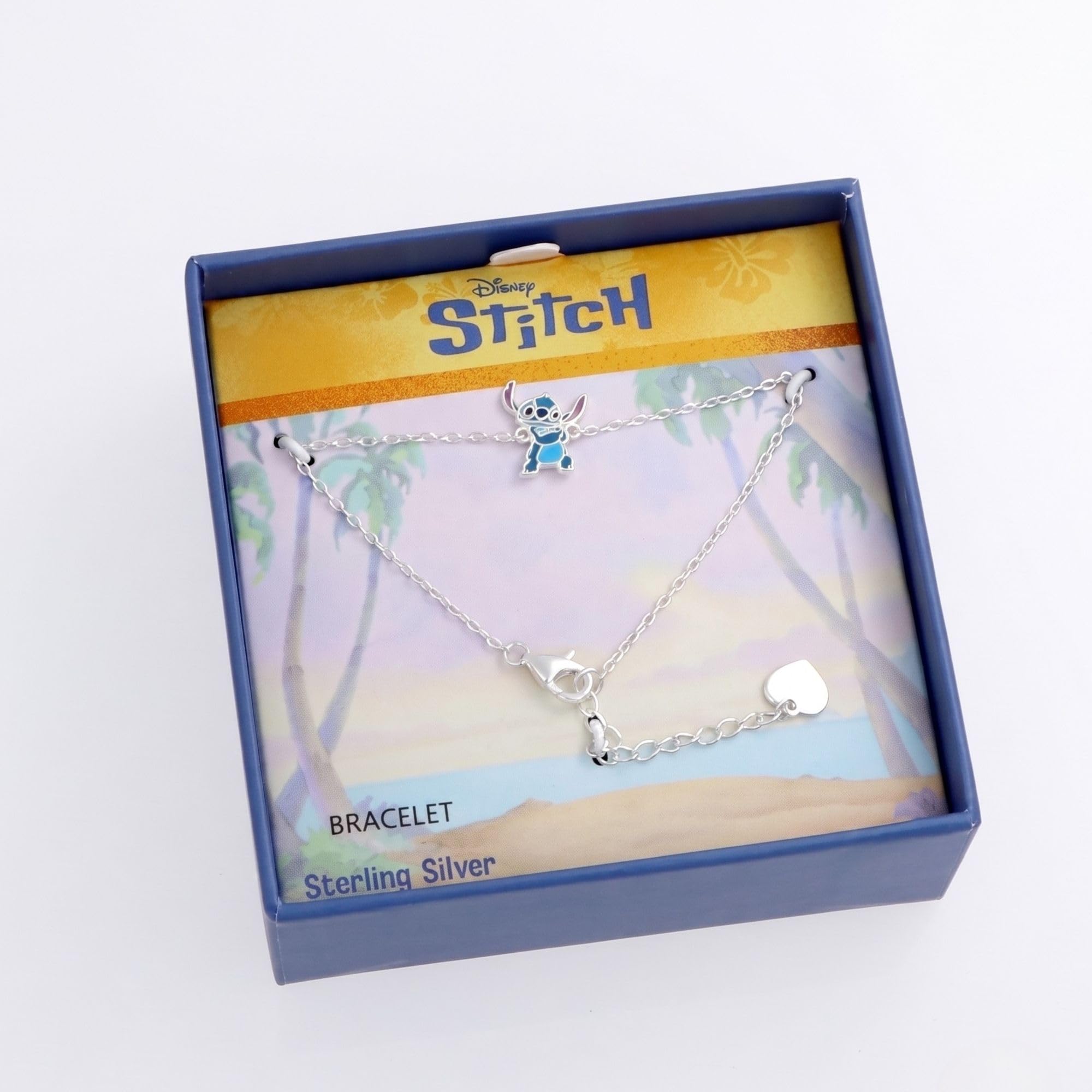Disney Bracciale Lilo e Stitch in Argento per Bambine, Misura 18 cm Regolabile