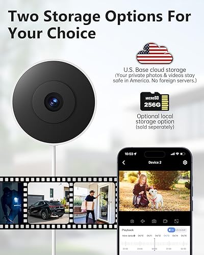 Miniatura 9 de Cámaras de ventana de 4MP2K para seguridad del hogar, 2 paquetes de cámaras de seguridad para interiores 5G y 2.4G con luz negra, visión nocturna a