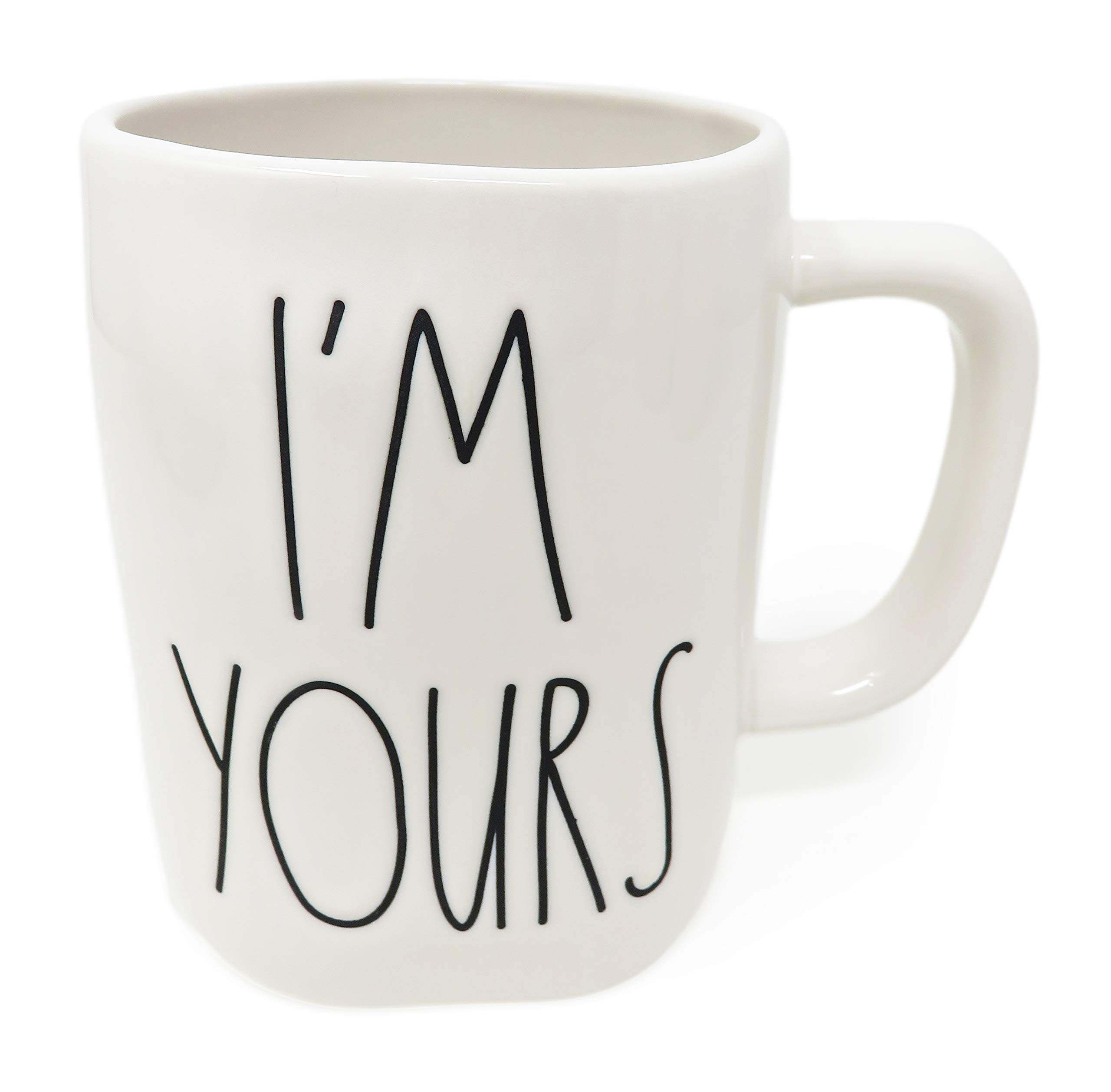 Rae Dunn by MagentaDouble Sided Heart & Arrow Outline I'M YOURS Ceramic LL Coffee Tea Mug 2020 Limited Edition