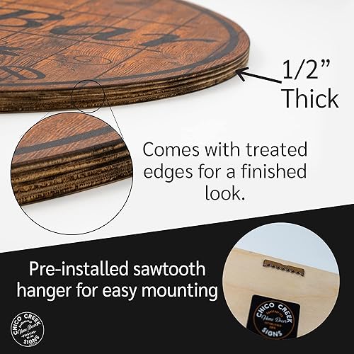 Miniatura 4 de Letrero de barra de whisky personalizado de 10 pulgadas, 14 pulgadas, 18 pulgadas, letrero redondo de madera, accesorios de barra de borbón,