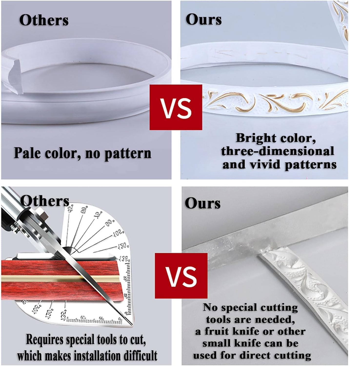 Flexible Modelling Crown Mouldings Trim,Peel and Stick Moulding Trim,Home Artistic Decorate,for Walls Edges, Borders, Window Frames, Backsplash Tiles, 5M,2 Roll(Color:J)