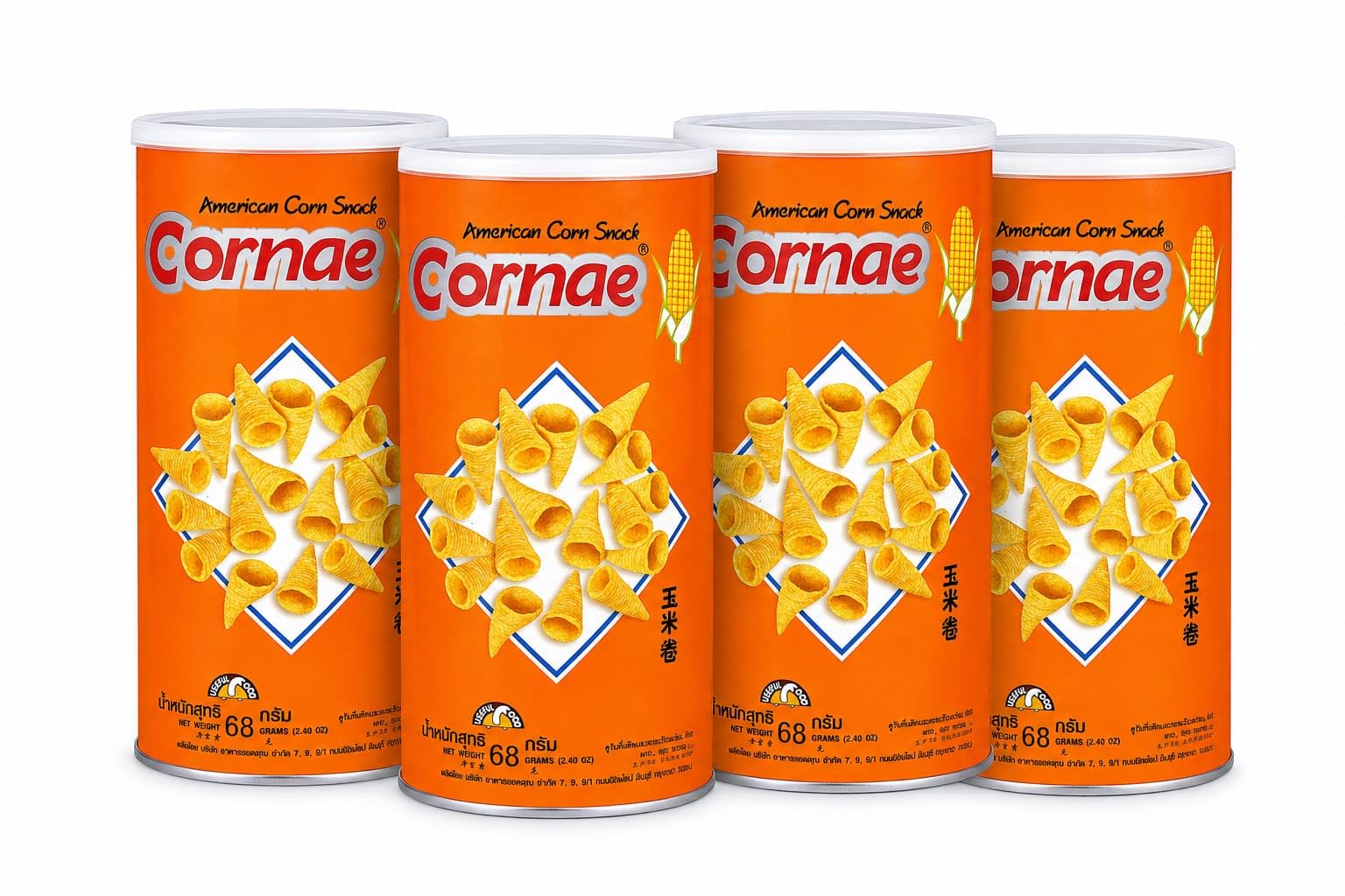 Cornae American Corn Snack, 68g (Pack of 4) | Cone Shaped Snack, Crispy Texture, Canister Pack, Light & Crunchy, Shareable Size-image-33