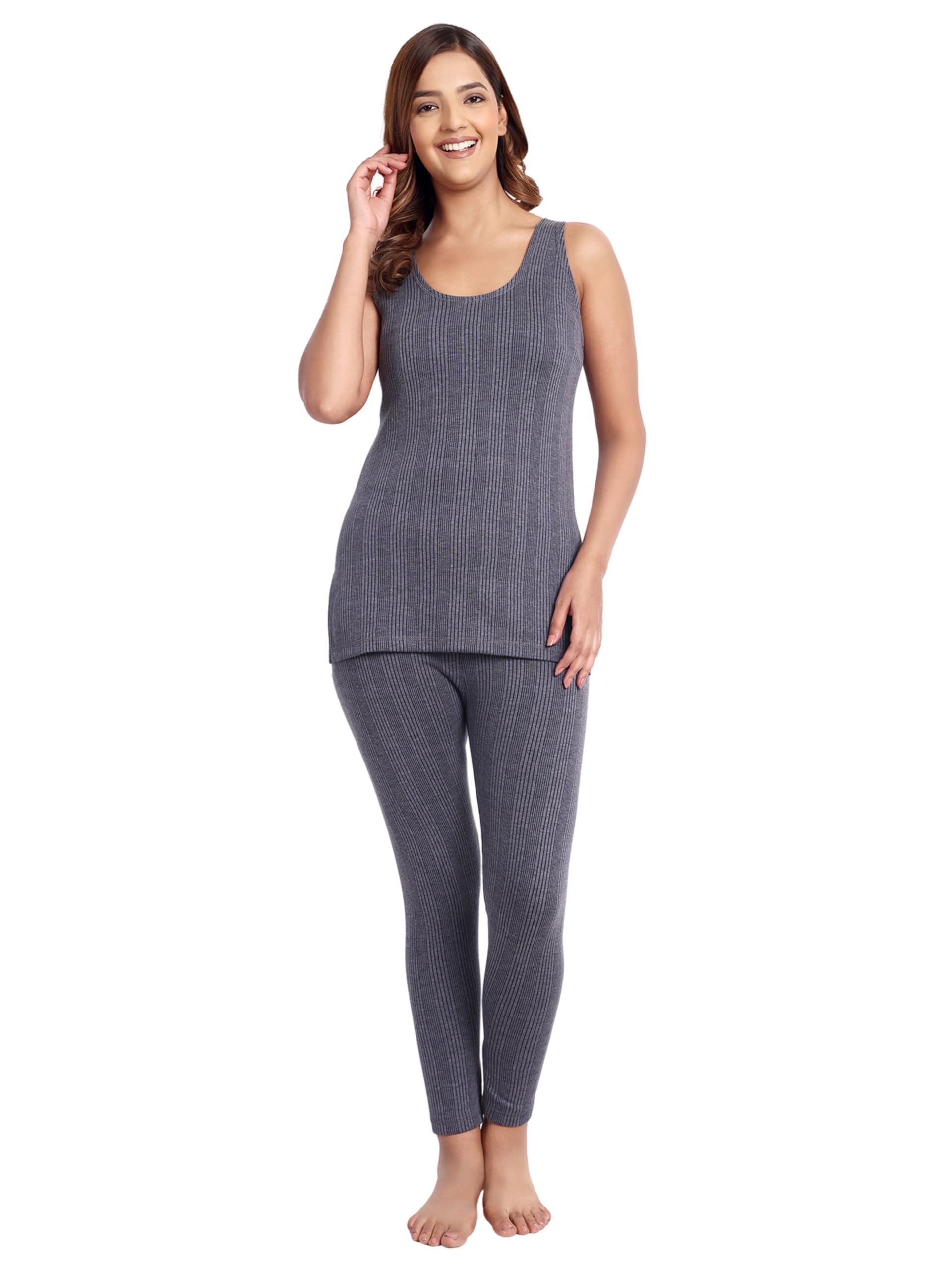 zeffit Womens Winter Wear Sleeveless Thermal Set | Top and Lower-picture-43