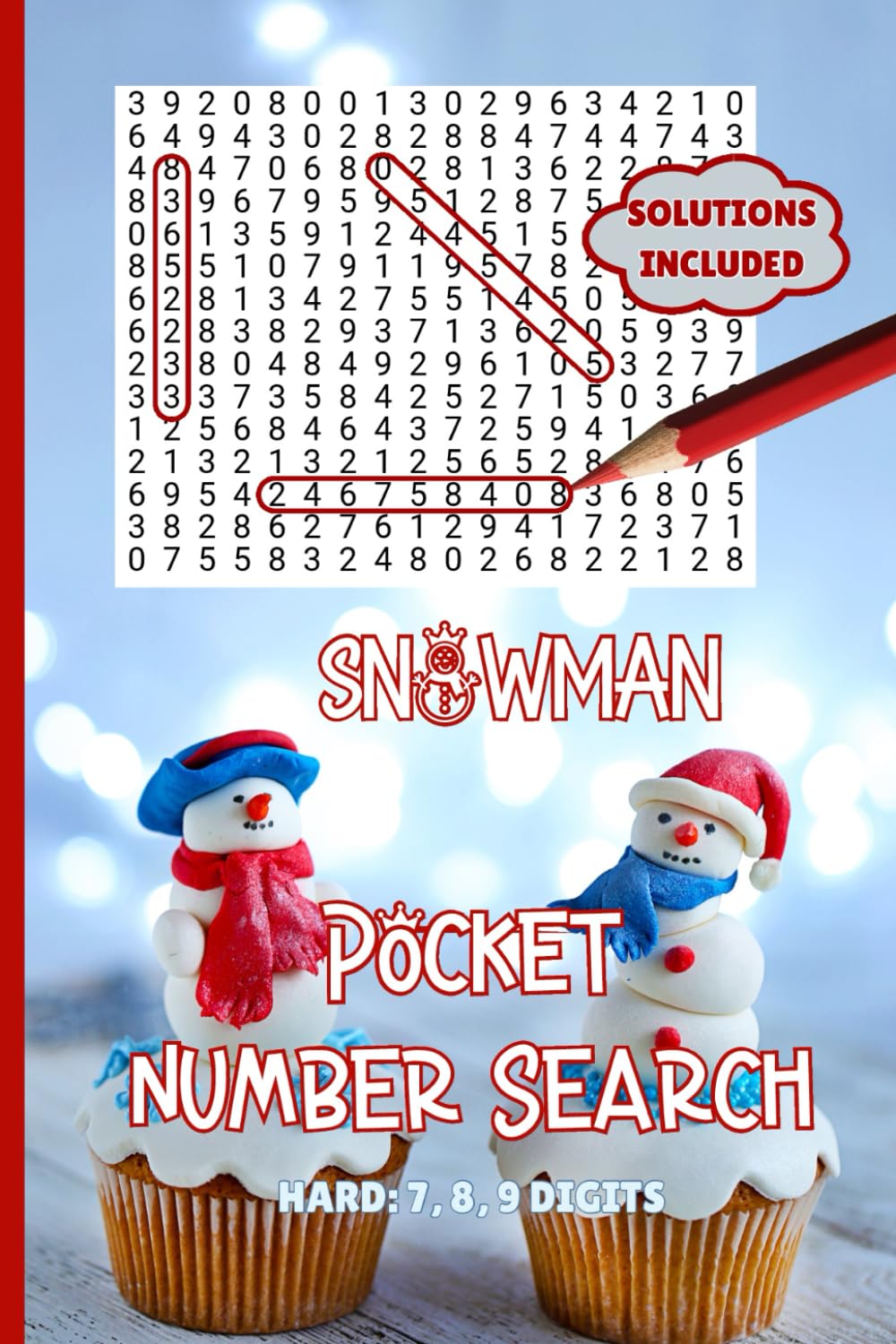 Snowman Pocket Number Search Hard (Christmas Pocket Puzzles)