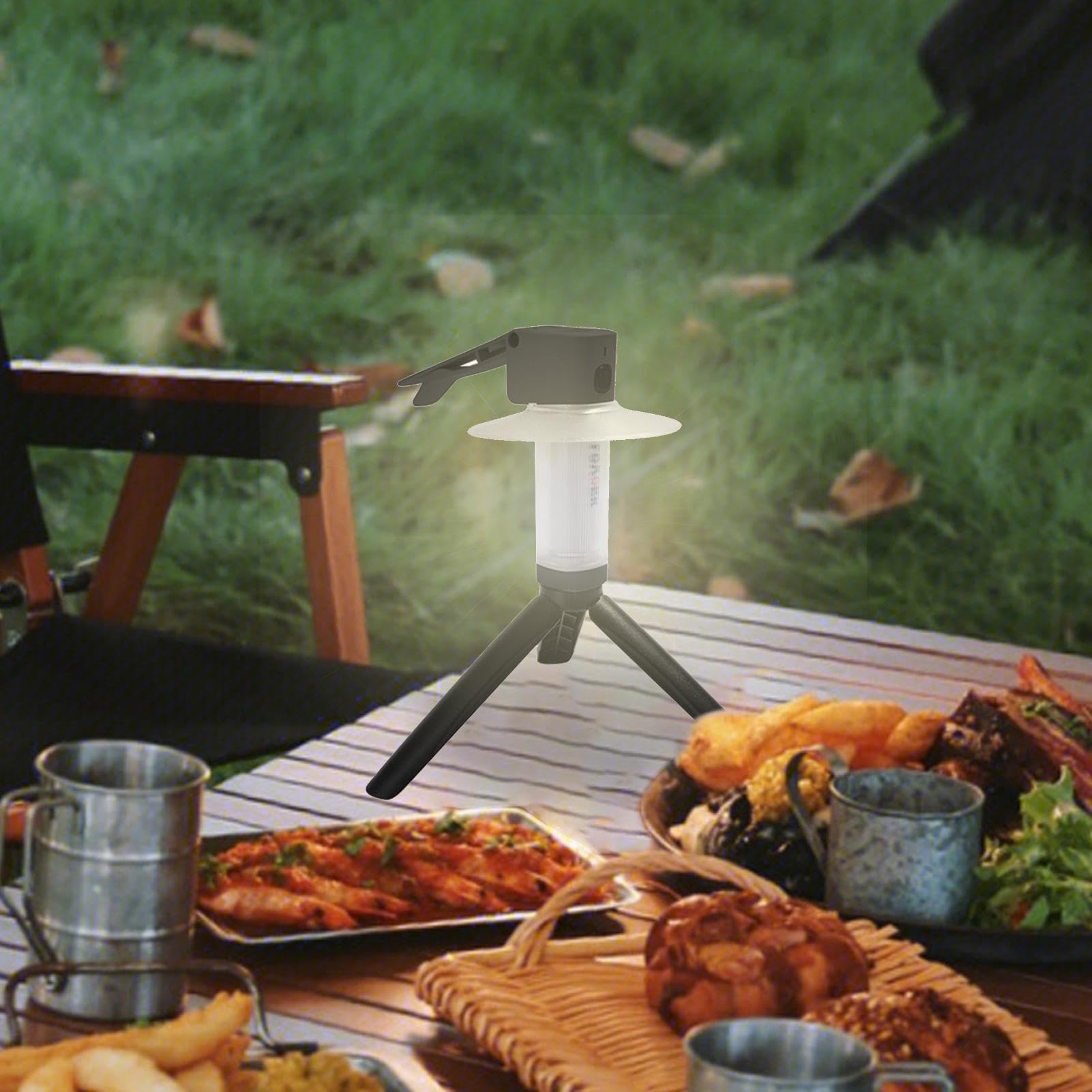 da Campeggio Lampada LED Magnetica 6 Modalità 3 Colori Regolabile | Lampada a Lungo Raggio per Patio Avventura Escursionismo Trekking Uscite All'aperto